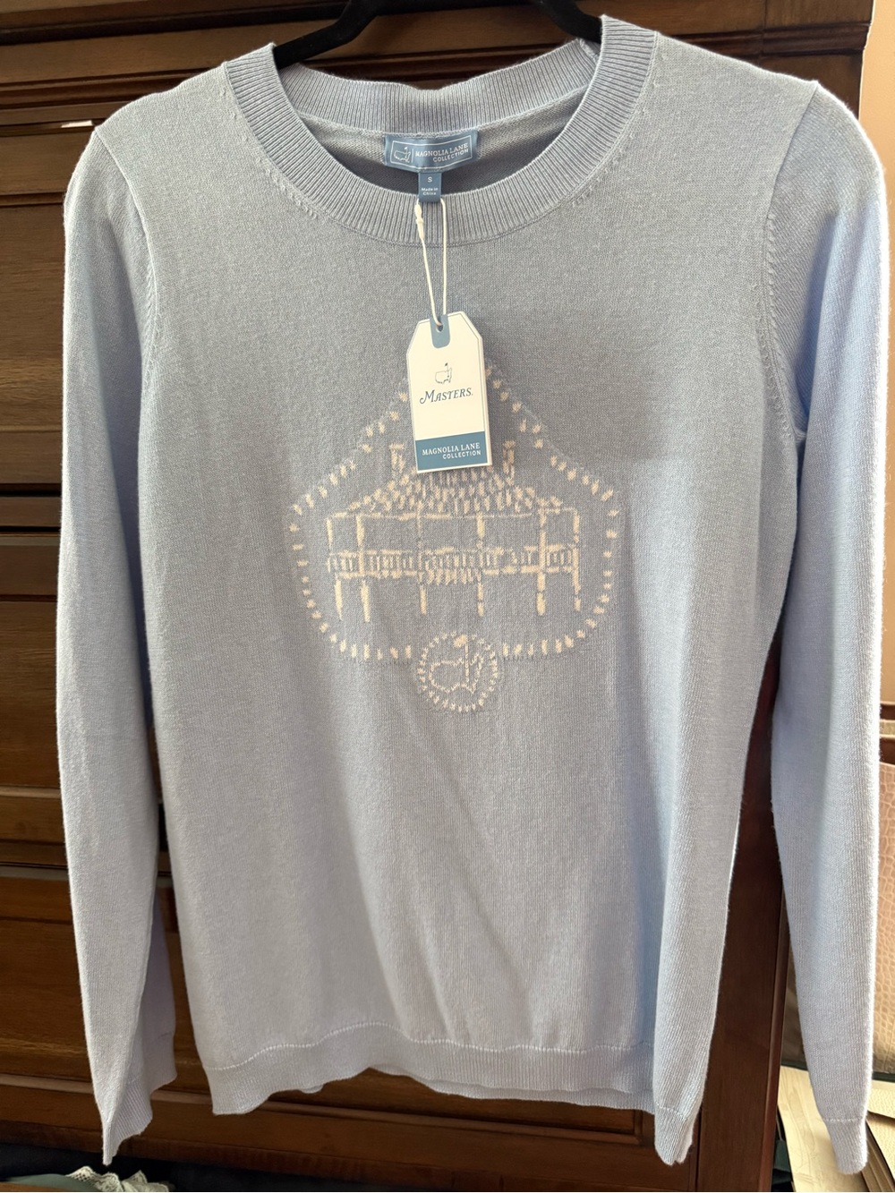 Masters Light Blue Sweater with Cream Logo